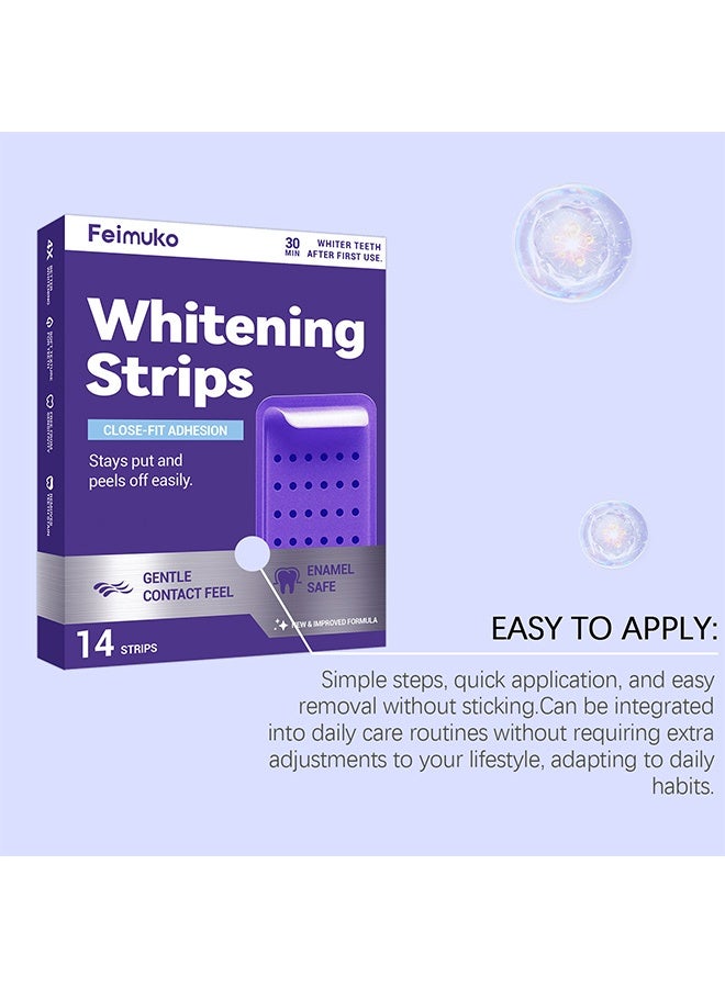 Feimuko Purple lustrous oral care strips - Portable for daily use at home, suitable for oral care, easy to use and effective for brightening teeth (14 STRIPS) - Image 3